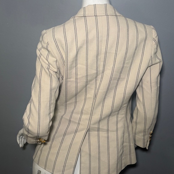 Tory Burch Cream Blazer with Navy Pinstripes - Picture 5 of 9